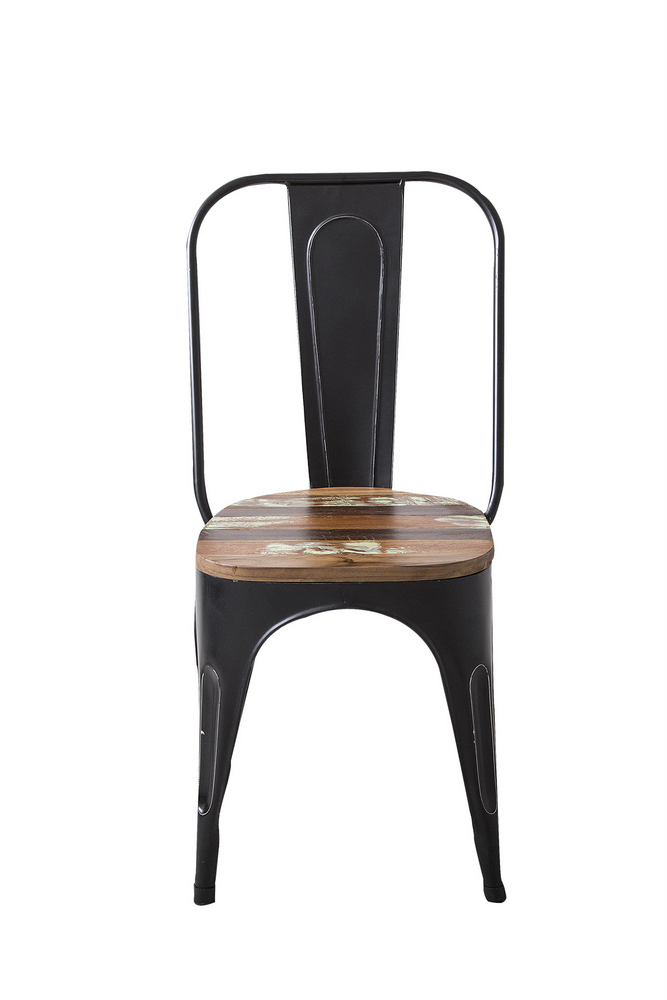 Stoel Tolix Met Hout Zwart - Giga Meubel