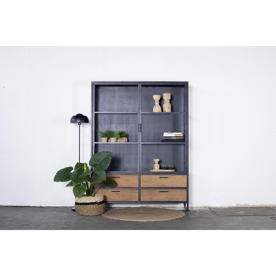 Vitrinekast Banda - Zijkant Glas - 150cm - Giga Meubel